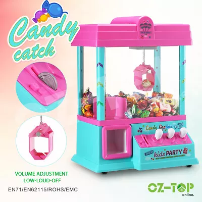 Kids Candy Grabber Machine Children's Vending Arcade Toys W/Sound & Music Pink • $79.90