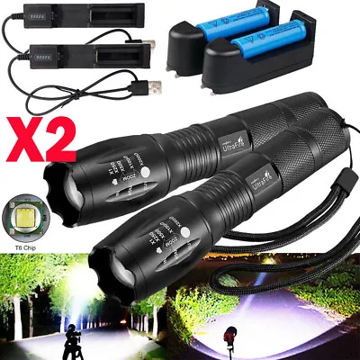 UltraFire 90000LM T6 LED 18650 Super Bright Zoom Flashlight Powerful Lamp Torch • £14.63