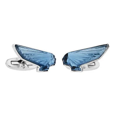 Lalique Crystal Victoire Mascottes Cuff Links Sapphire #10605100 Brand Nib Save$ • $299.98