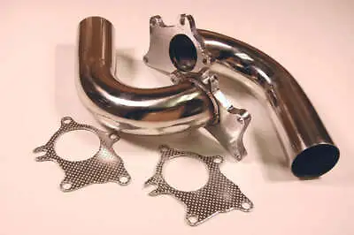 2x TWO T3 T4 Stainless Steel 2.5  TIG Turbo Pipes + Gasket 5 Bolt Shorty Pipe • $120