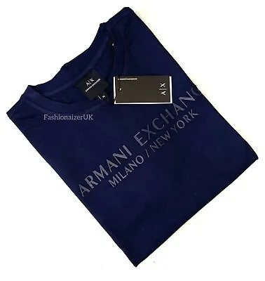 Armani Exchange Milano NY Men's Cotton Short Sleeve Crew Neck T-Shirt_ Navy • £34.99