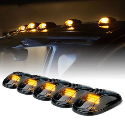 5pcs Amber LED Cab Roof Marker Top Lamps Running Fog Driving Lights Smoke Lens • $27.99