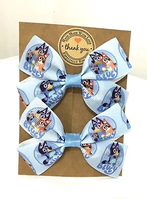 BLUEY Hair Bow Alligator Clip/ Bobbles Set Of 2 Girls Baby Toddler Bows  • £3.85