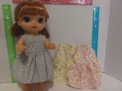 Doll Clothes Made To Fit 12   Baby Alive Doll - 3 Dresses-  E7 • $10.49