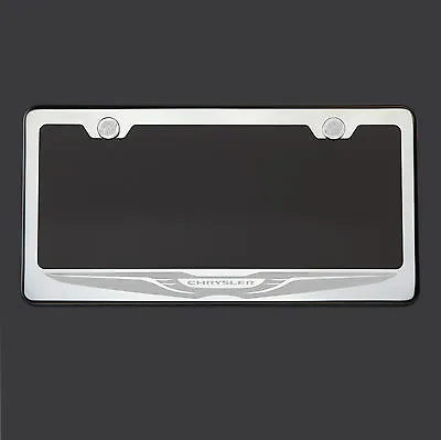 Mirror Chrome Chrysler Logo Laser Etched 304 Stainless Steel License Plate Frame • $28.98