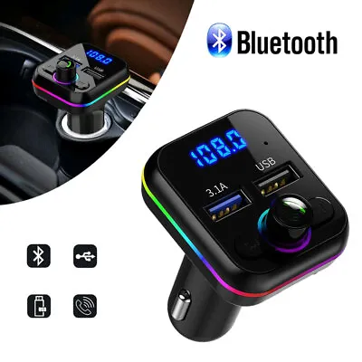Car Parts MP3 Music Player Hands Free Bluetooth V5.0 USB U Disk FM Transmitter • $8.59