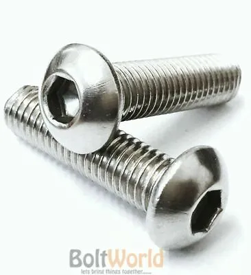 M12 / 12mm A2 STAINLESS STEEL SOCKET BUTTON / DOME HEAD ALLEN SCREWS BOLTS BW • £64.95