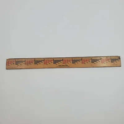 Vintage The Eyesaver Wooden 12  Ruler Drafting Compass Seneca Falls NY USA • $12.99