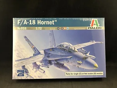 Italeri F/A-18 Hornet Fighter/Bomber 1:72 Scale Plastic Model Kit 016 NISB • $22.99