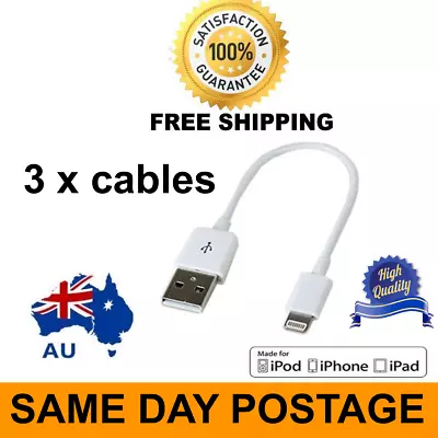 3 X Short Charging & Data Sync Cable Charge For IPhone IPad Ipod 25- 30CM • $17.60
