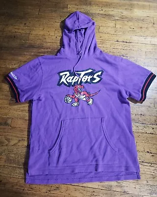 Toronto Raptors Hoodie Large Purple Sweatshirt Mitchell & Ness Retro • $39.33