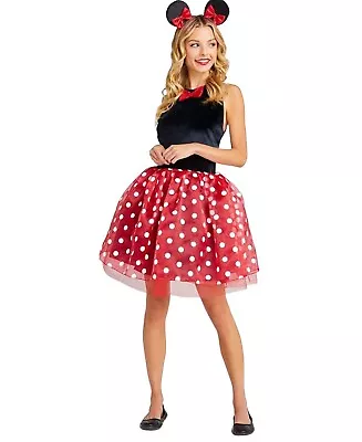 Disney Minnie Mouse Dress Costume Women’s Size Medium Red Black • $38