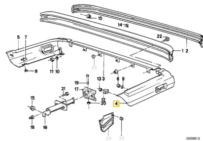 Rear Bumper Trim Left For BMW E-30 • $159.95