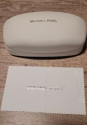 Michael Kors White Hard Clamshell Eye Wear Case For Sunglasses + Lens Cloth • $8.77