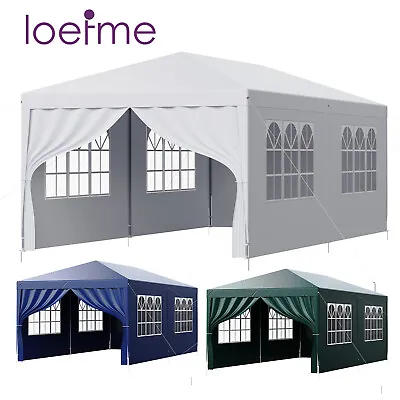 LOEFME 3x6M Gazebo Marquee Canopy Outdoor Garden Party Wedding Tent Waterproof • £82.99