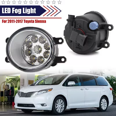 For 2011-2017 Toyota Sienna Clear Lens Front LED Bumper Fog Lights Lamp Assembly • $24.10