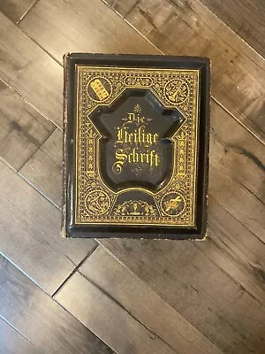 DIE BIBEL~1883~GERMAN BIBLE~Vintage! Collector's Dream! Rare Find • $420