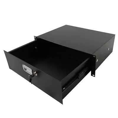 3U Rack Drawer DJ Locking Drawer With Key 19 Inch Deep Rack Server Cabinet Case • $54.89