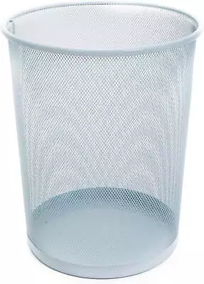 Round Steel Mesh Waste Basket 11.75 X 13.75 Inch Office Trash Cans Light Blue • $27.89