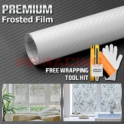 *Frosted Clear Carbon Fiber Office Window Privacy Security Film Sticker Decal • $4.99