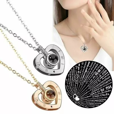 I LOVE YOU In 100 Language Necklace For Mom Wife Girlfriend Romantic Gifts USA • $5.21