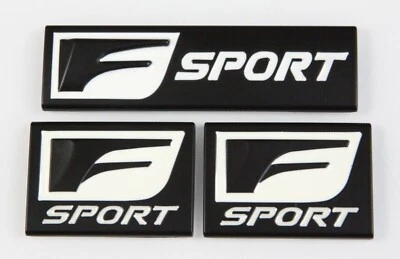 $18.95 • Buy (3) Lexus F Sport Fender & Trunk Logo Badge Marker 3D Emblem Decals Aluminum