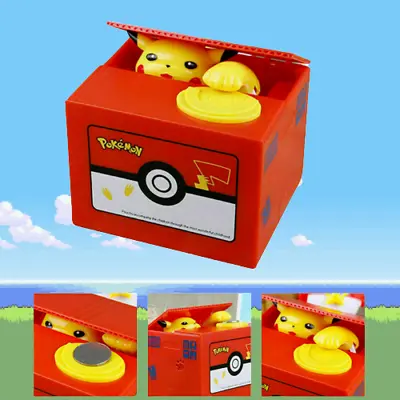 Pikachu  Electronic Piggy Bank Mischief Coin Stealing Musical Bank New • $25.19