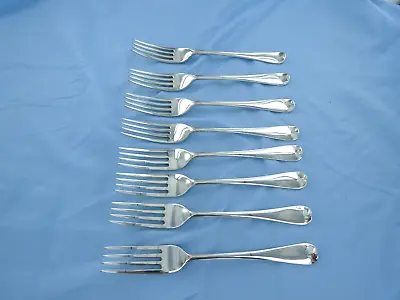 A Vintage Set Of Eight Sterling Silver Old English Dinner Forks. London 1939. • £500