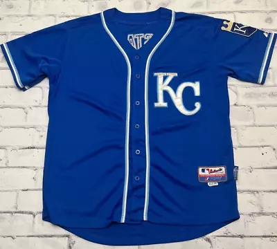 Mike Moustakas Jersey Men's Size 48 Blue Kansas City Royals MLB Baseball • $56.39