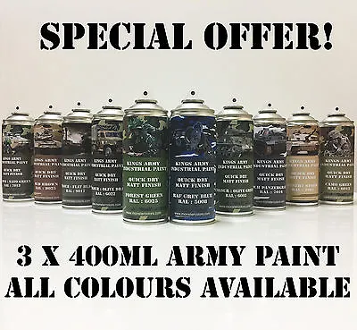 Army Spray Paint MilitaryVehicle Paint Paintball Airsoft Model Paint X 3  • £35.25