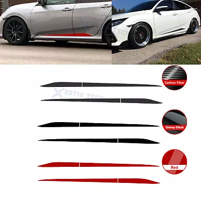 4pcs Racing Style Door Side Skirt Vinyl Decal Cover For Honda Civic 2016-21 • $13.99