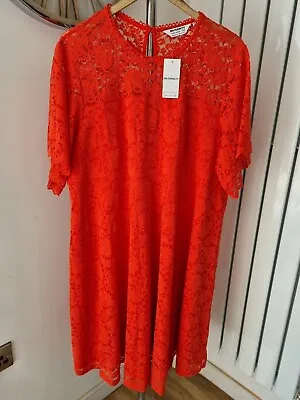 Dorothy Perkins Lace Maternity Midi Dress Uk 22 New Coral Red • £15.99