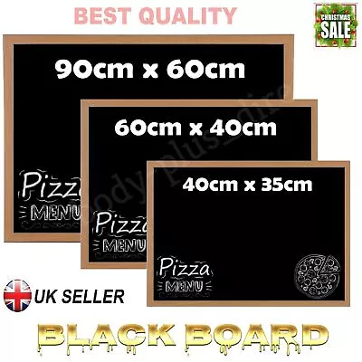 Large Chalk Blackboard Wooden Frame Office Notice Menu Sign Chalkboard Hanging • £9.09