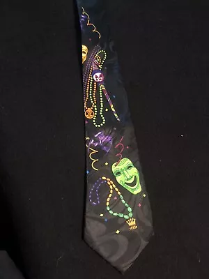 A Rogers Mardi Gras Beads Masks 1997 Neck Tie Carnival New Orleans Fat Tuesday • $10