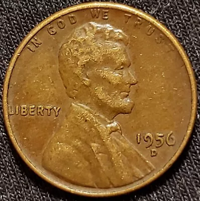 1956 D Lincoln Wheat Cent Copper Penny Brown Circulated • $0.99