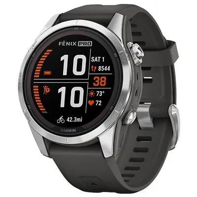 Garmin Fenix 7S Pro Solar GPS Watch Graphite Band • $1308.85