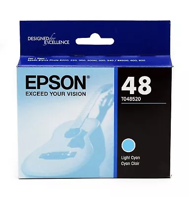 *07/2025* New Genuine Epson 48 Light Cyan Ink Cartridge T048520 - Factory Sealed • $6.99