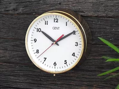 Nautical Solid Brass Maritime Wall Clock Radio Marine Gent Leicester England • £160.02