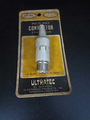 Vintage Ultratec 3-Pin Din Plug Multi-Pole Connector #F71-501 - New Old Stock!! • $11.54