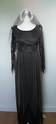 £7.90 • Buy Halloween Zombie Bride Dress And Veil Size 10-12