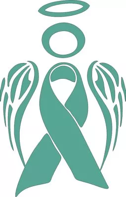 Small Ovarian Cancer Angel Die Cut Vinyl Window Decal/Sticker For Car/Truck • $5