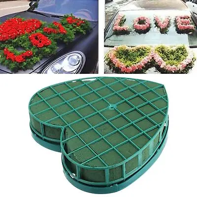 Green Foams Mud Oasis Heart Shaped Floral Foam For Florist DIY Crafts Decor • £14.92