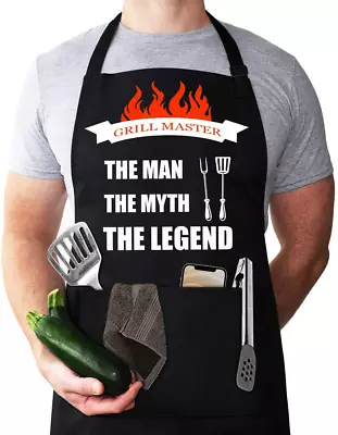 Men's Humorous BBQ Apron: A Chef's Essential Grilling And Cooking Companion • $12.79