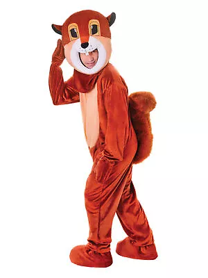 Mens Big Head Squirrel Costume Wildlife Forest Animal Unisex Adult Fancy Dress • £44.56