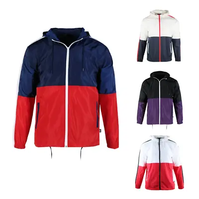 Lightweight Water-Resistant Windbreaker Zip-Up Hoodie Windproof Jacket For Men • $22.94