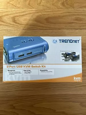 TRENDnet 2-Port USB KVM Switch Kit TK-207K • $19