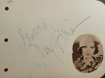 Pretty Actress MARY BRIAN Signed Album Page - CHARLIE CHAN - W.C. FIELDS Co-Star • $45