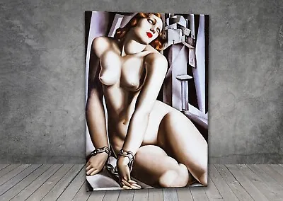 Tamara De Lempicka Nude Seat Woman Female CANVAS PAINTING ART PRINT 1323 • £16.36