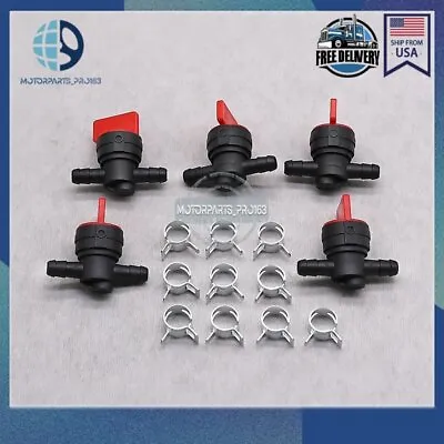 5pcs 1/4  InLine Straight Fuel Cut-Off Shut-Off Valve Petcock Riding Mower • $7.12