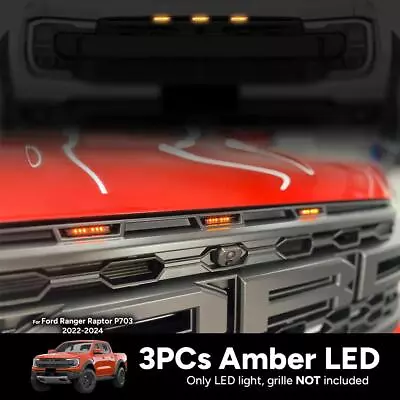 FIT Ford Ranger Raptor P703 2022-2024 NEXT-GEN Amber LED Front Grille Light 3PCs • $111.40